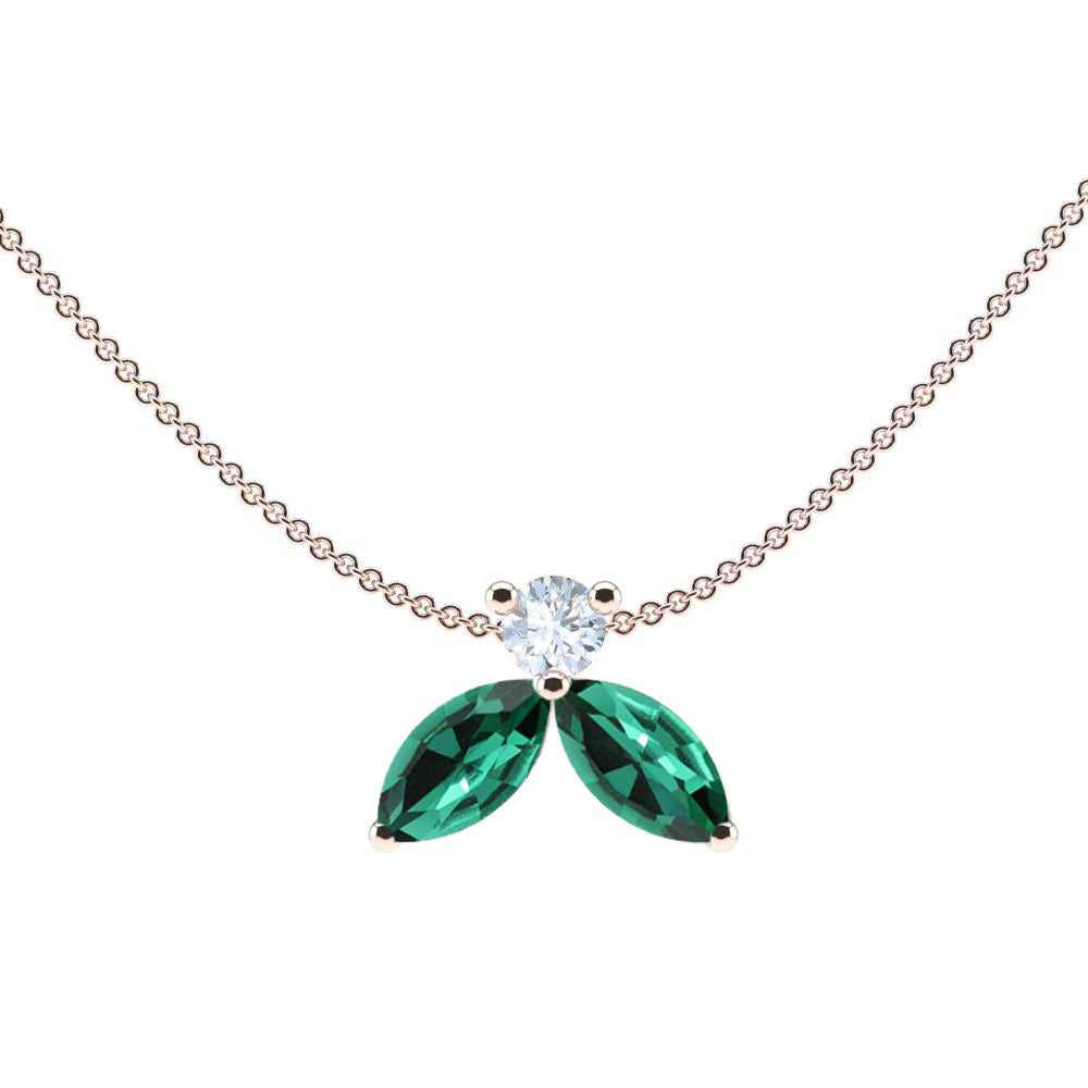 Collier The Little Bee verte M -Or rouge 18k - AGUADEORO