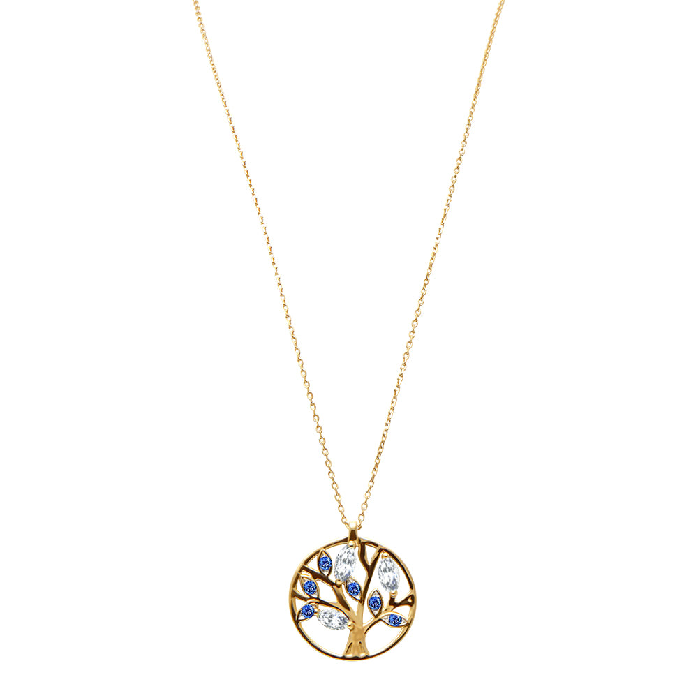 Collier Tree of Life Bleu- or jaune 18k - AGUADEORO