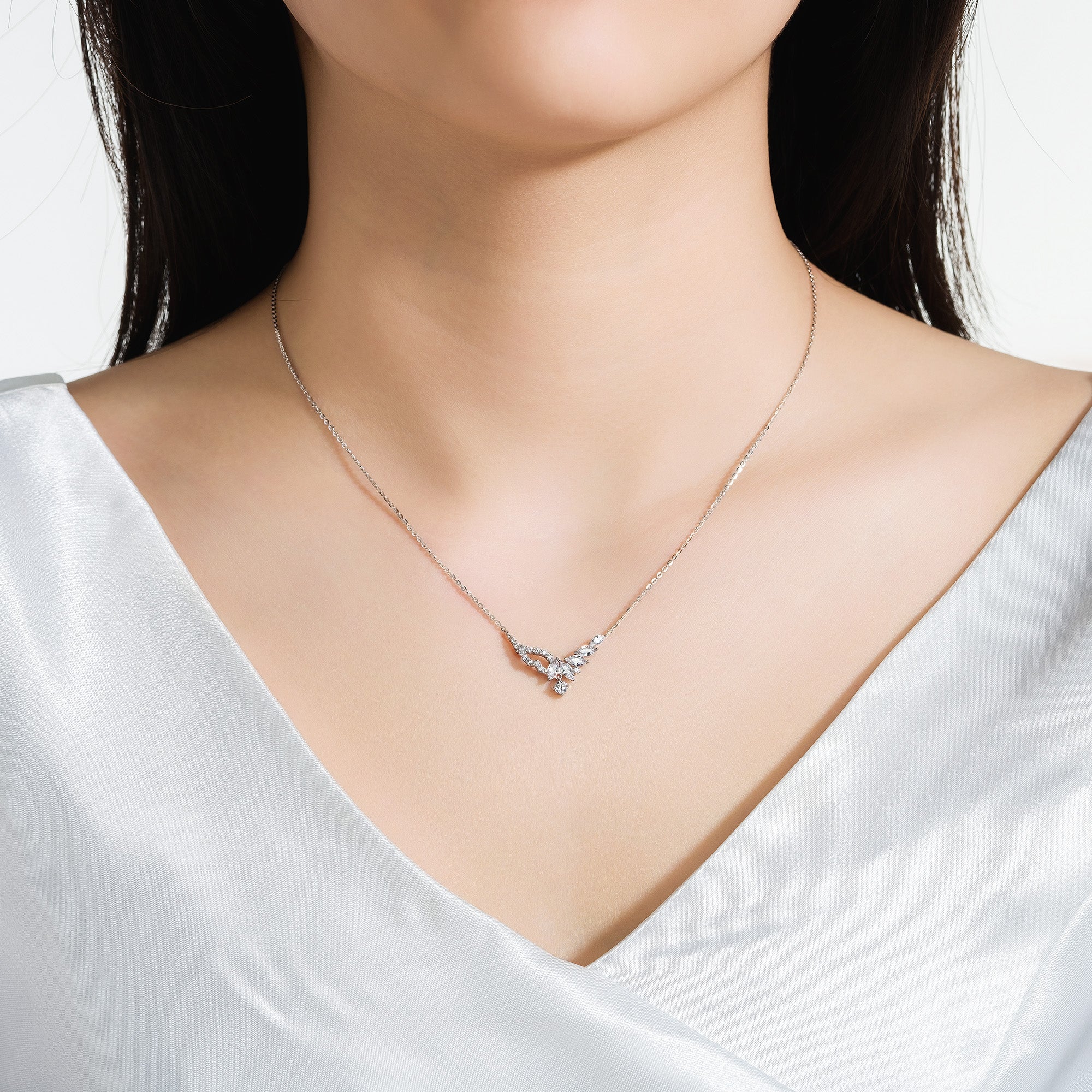 Celestial Wings Necklace - 18k white gold