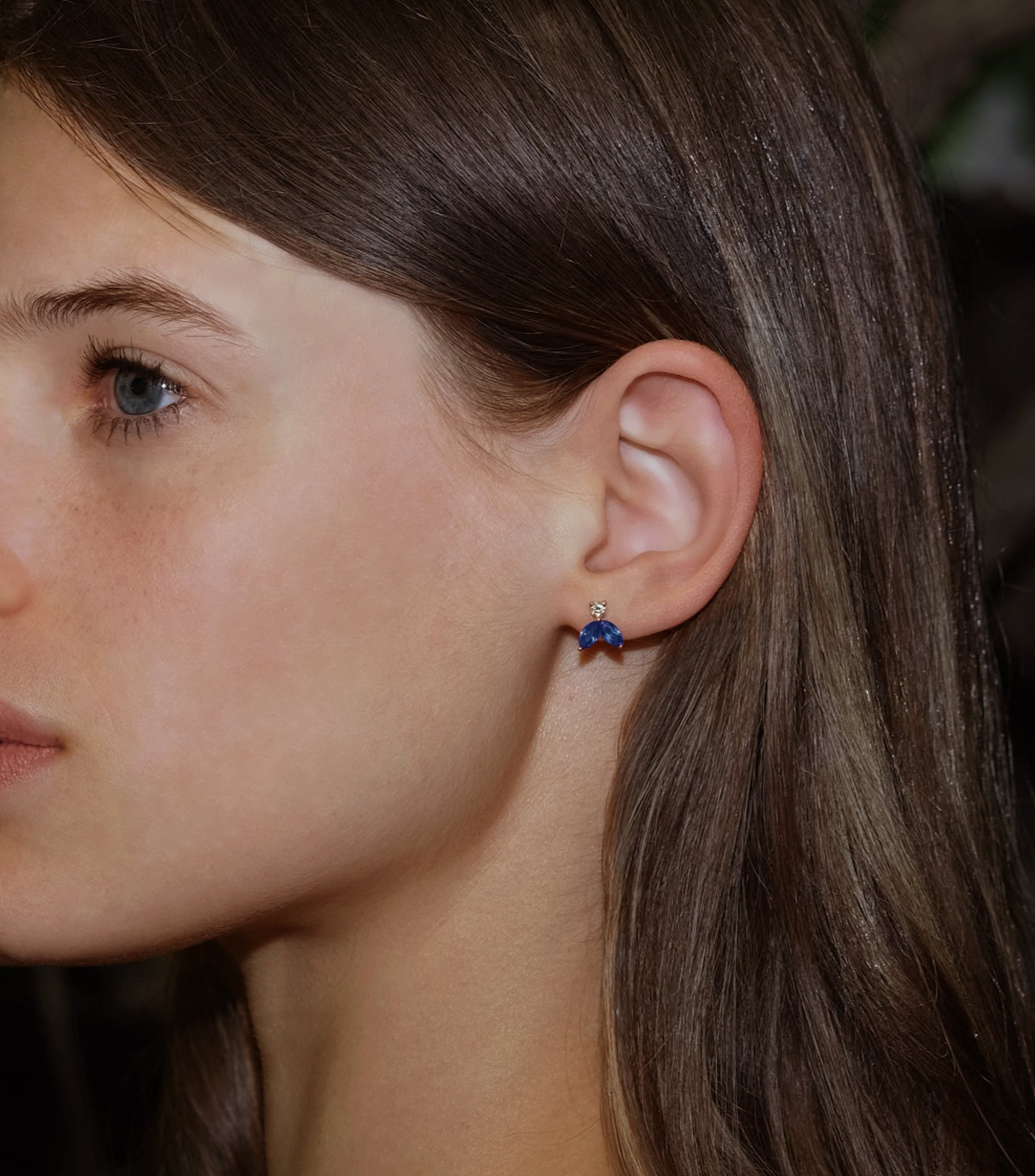 Boucles d'oreilles Little Bees bleues 1.00 carats - or blanc 18k - AGUADEORO