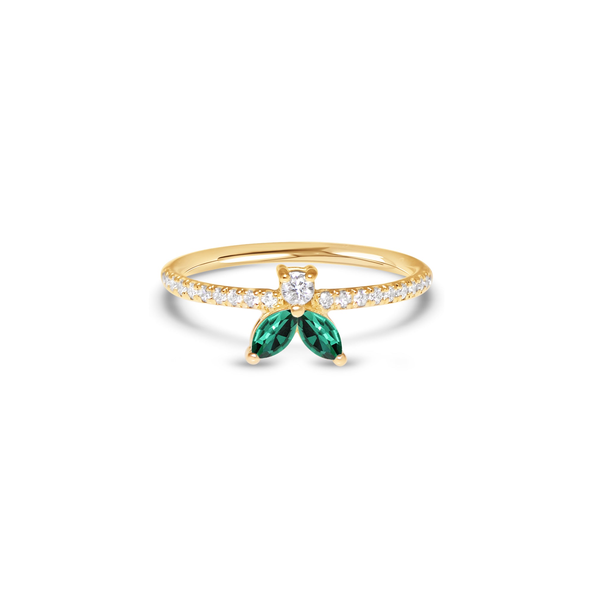 The Fancy Little Bee Emeraude 0.20 carats - or jaune 18k - AGUADEORO