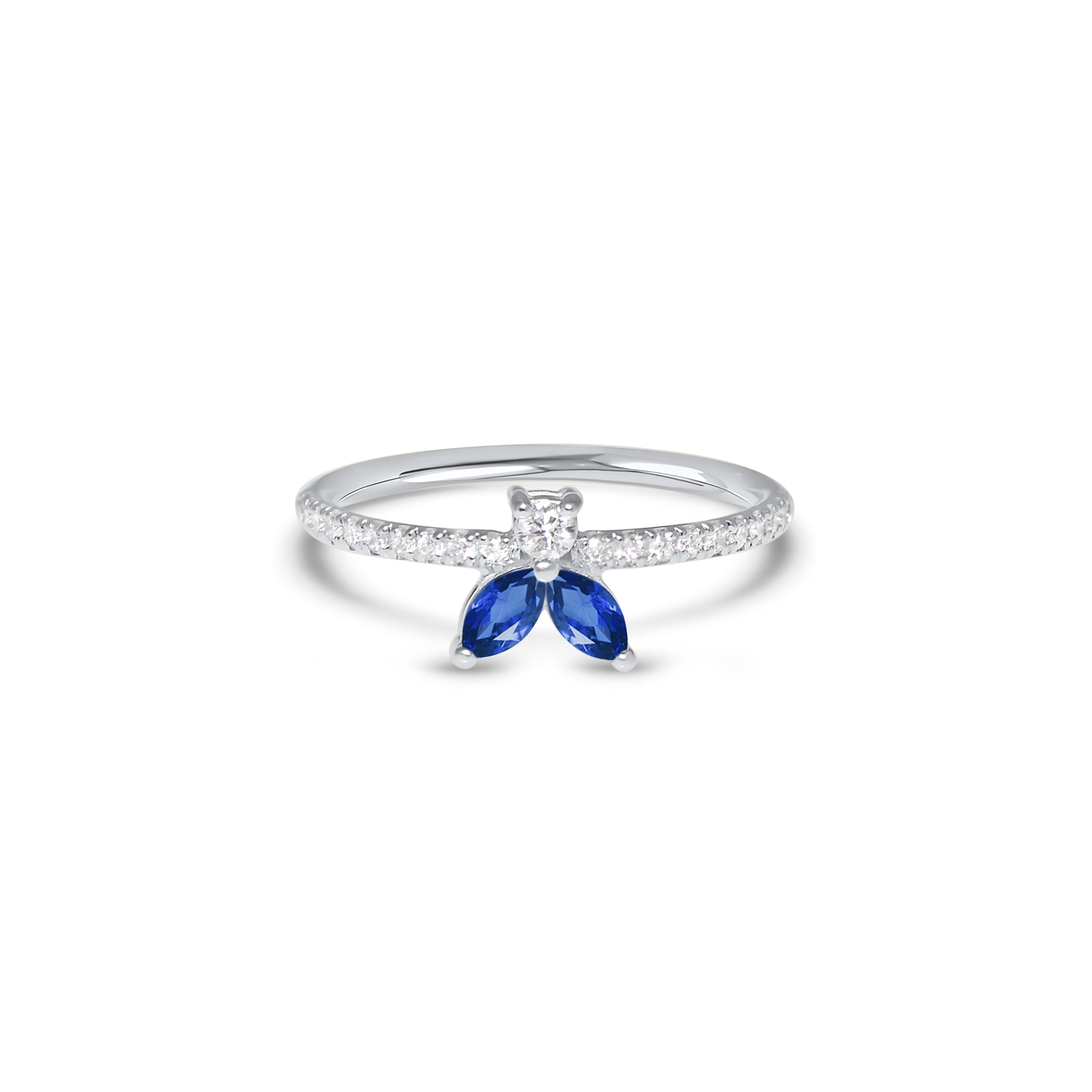 The Fancy Little Bee Saphir bleu 0.20 carats - or blanc 18k - AGUADEORO