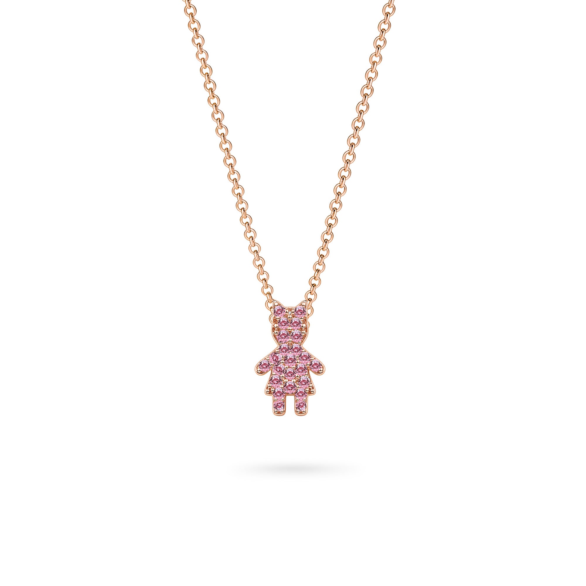 Halskette L'Enfant Etoilé Fille Diamanten - Rotgold 18K 