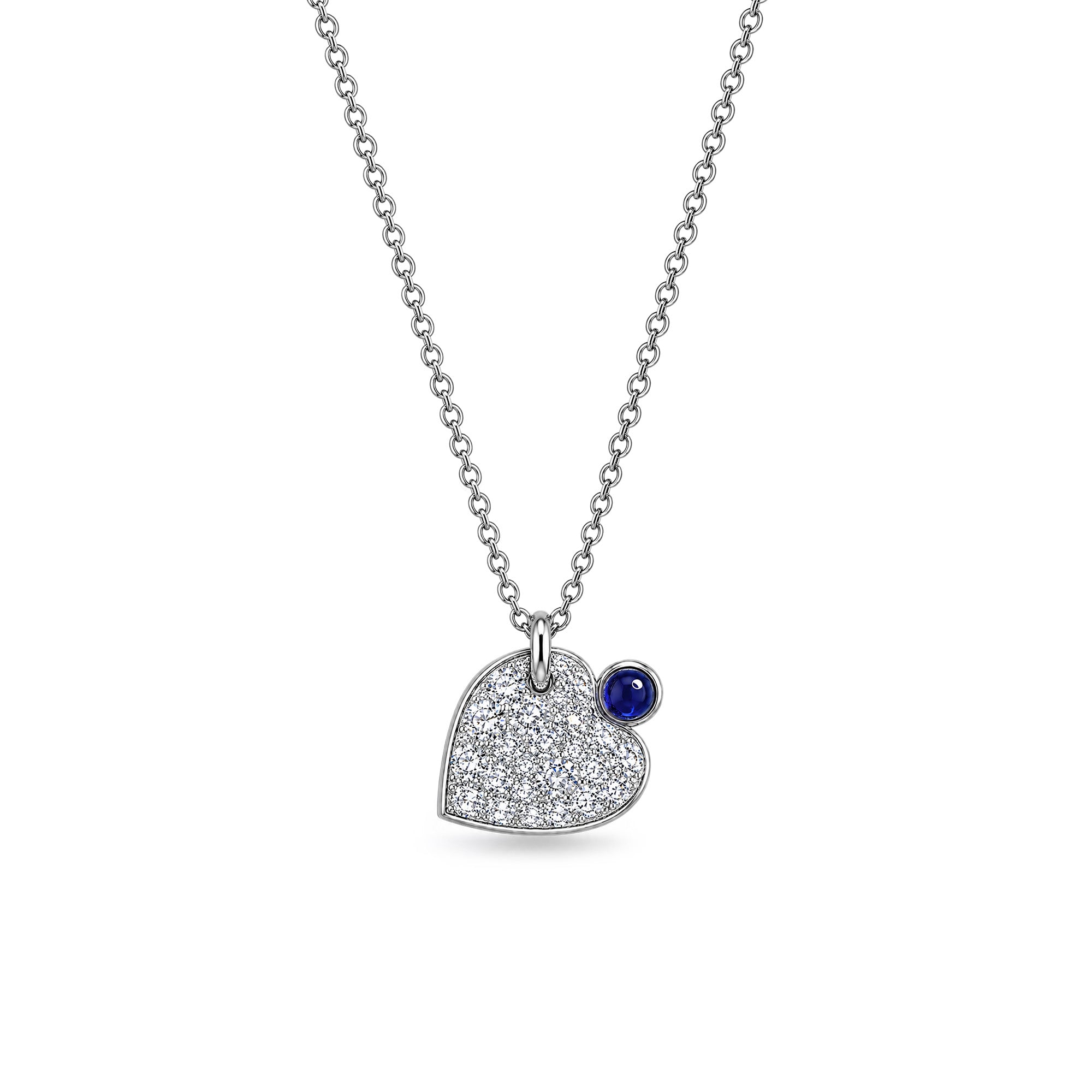 Collier Wild Forest Herz - 18k Weißgold