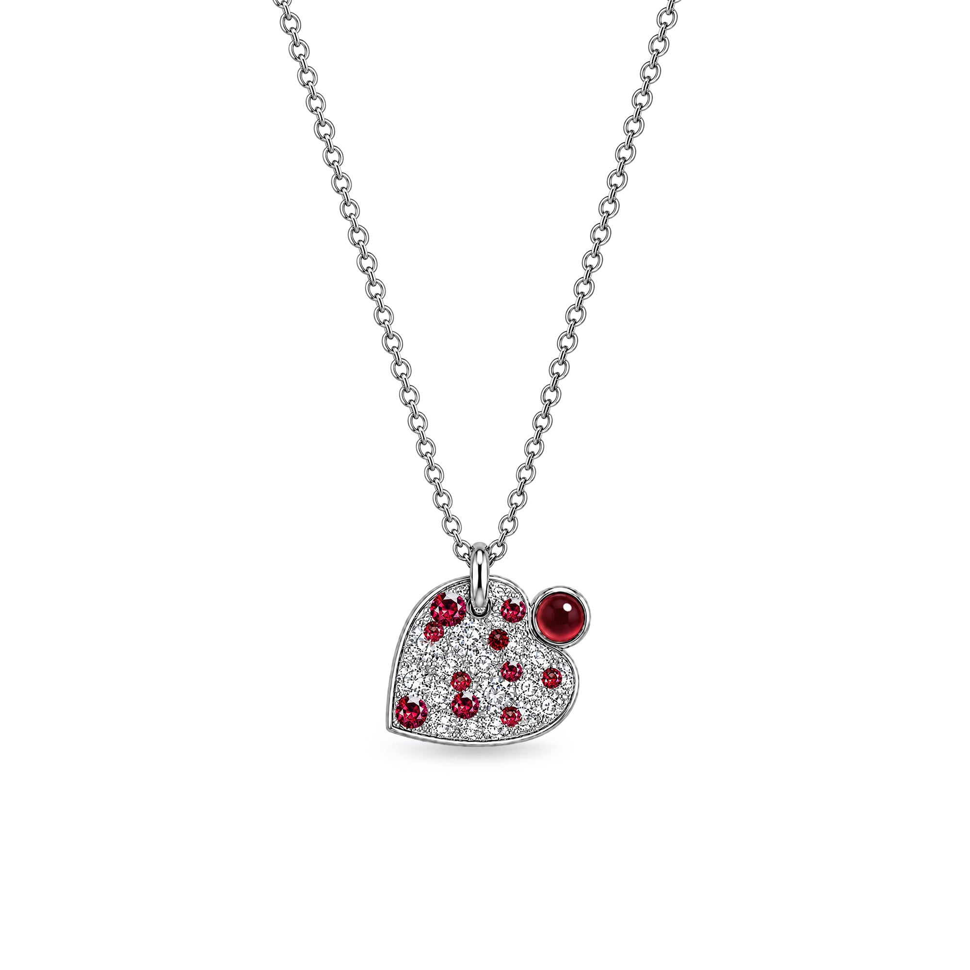 Collar Wild Forest Heart - oro blanco 18k