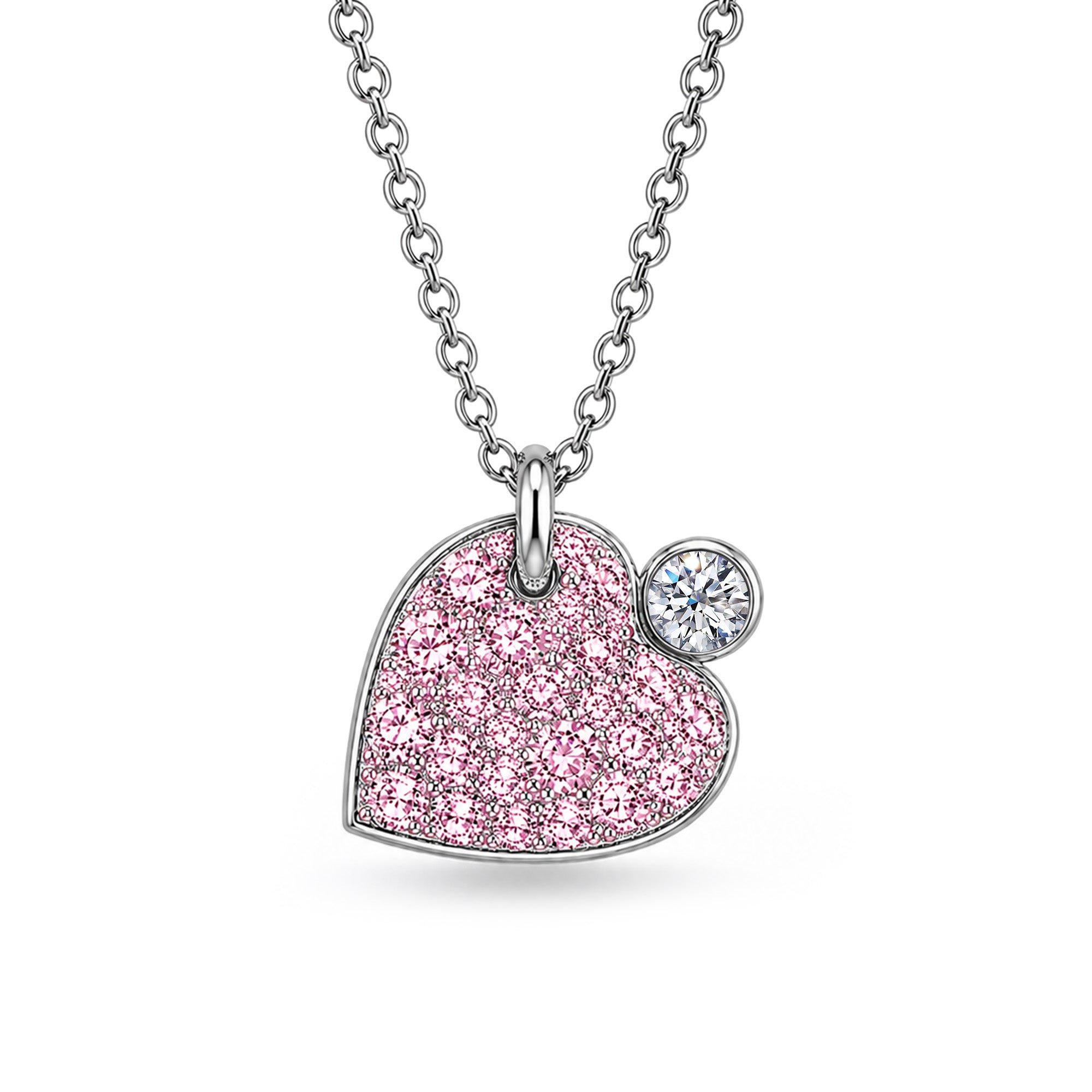Collar Corazón del Bosque Salvaje - oro blanco 18k