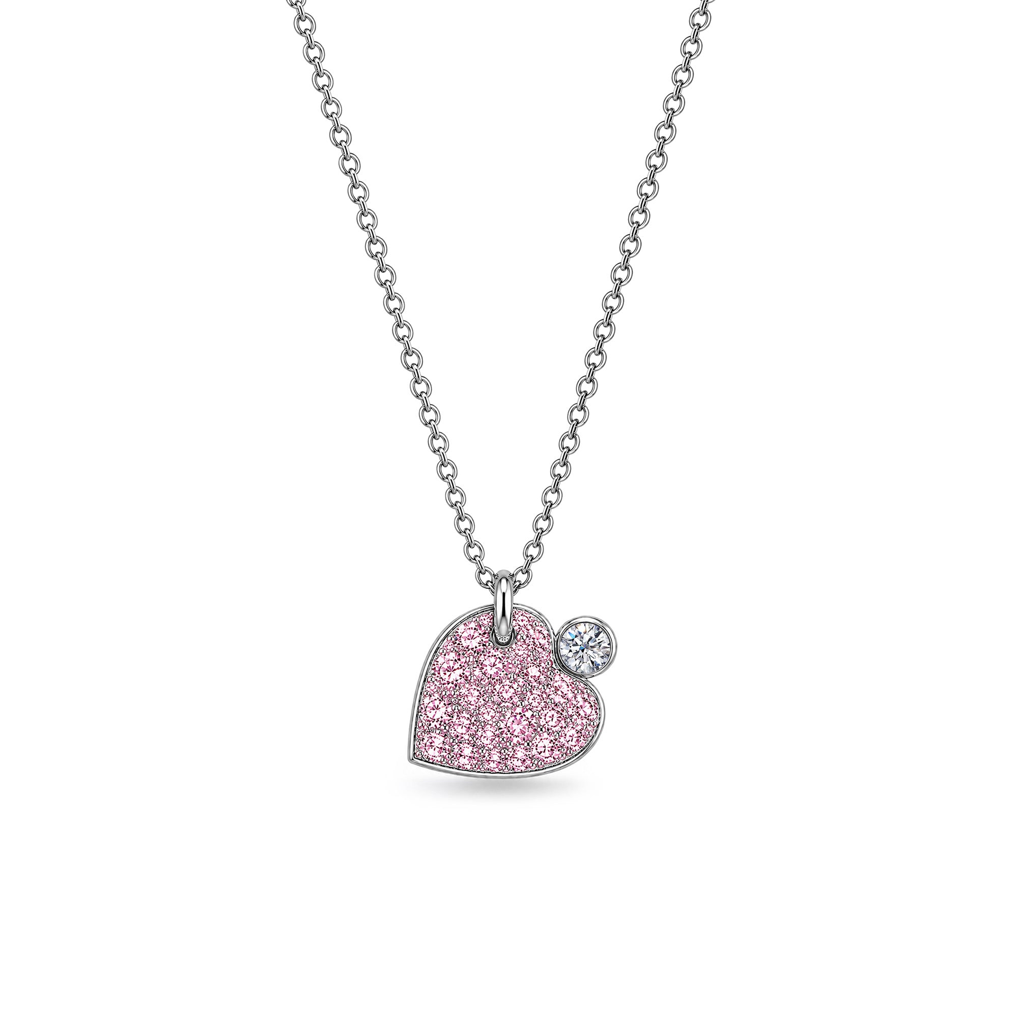 Collar Corazón del Bosque Salvaje - oro blanco 18k