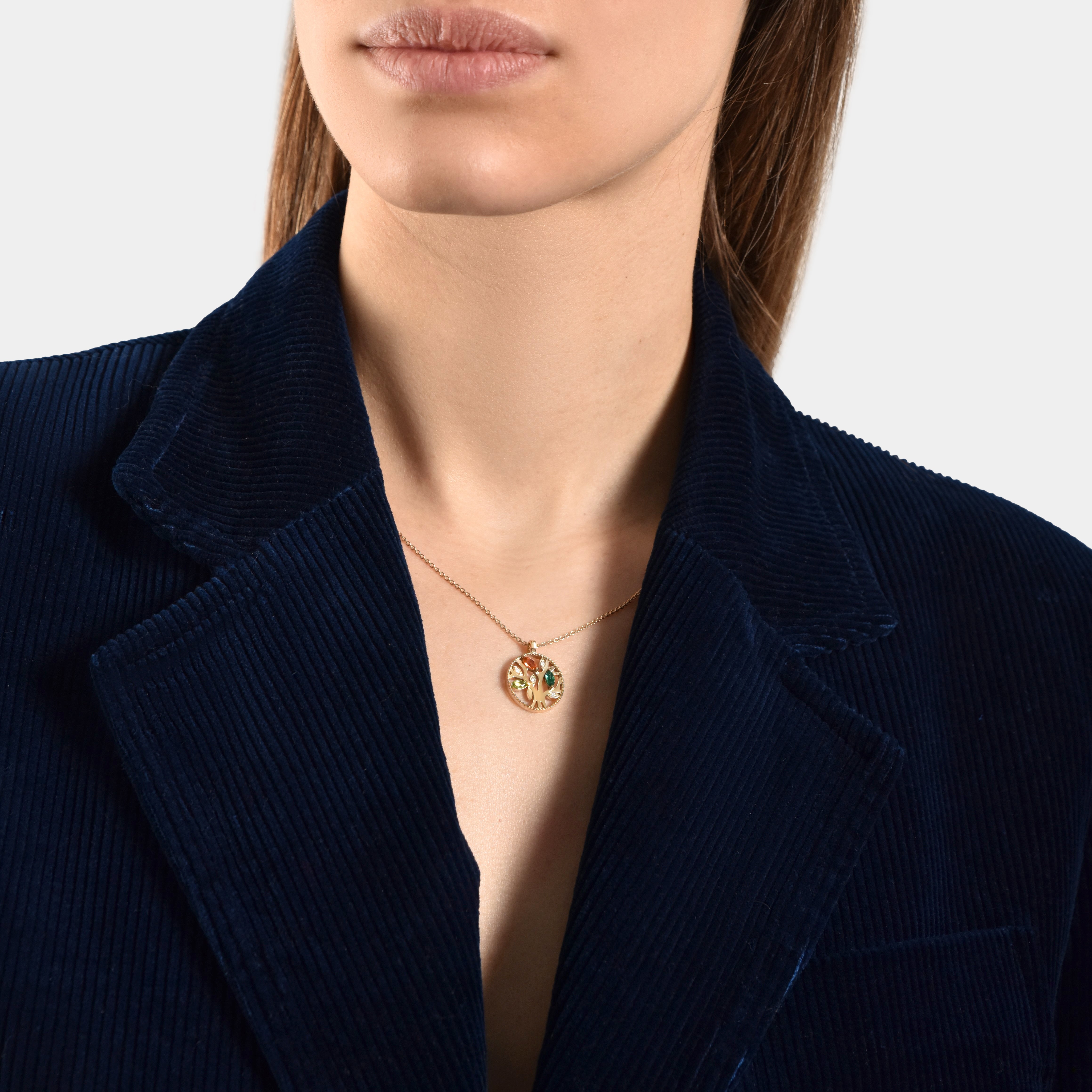 Collier Tree of Life Coloré - or jaune 18k - AGUADEORO