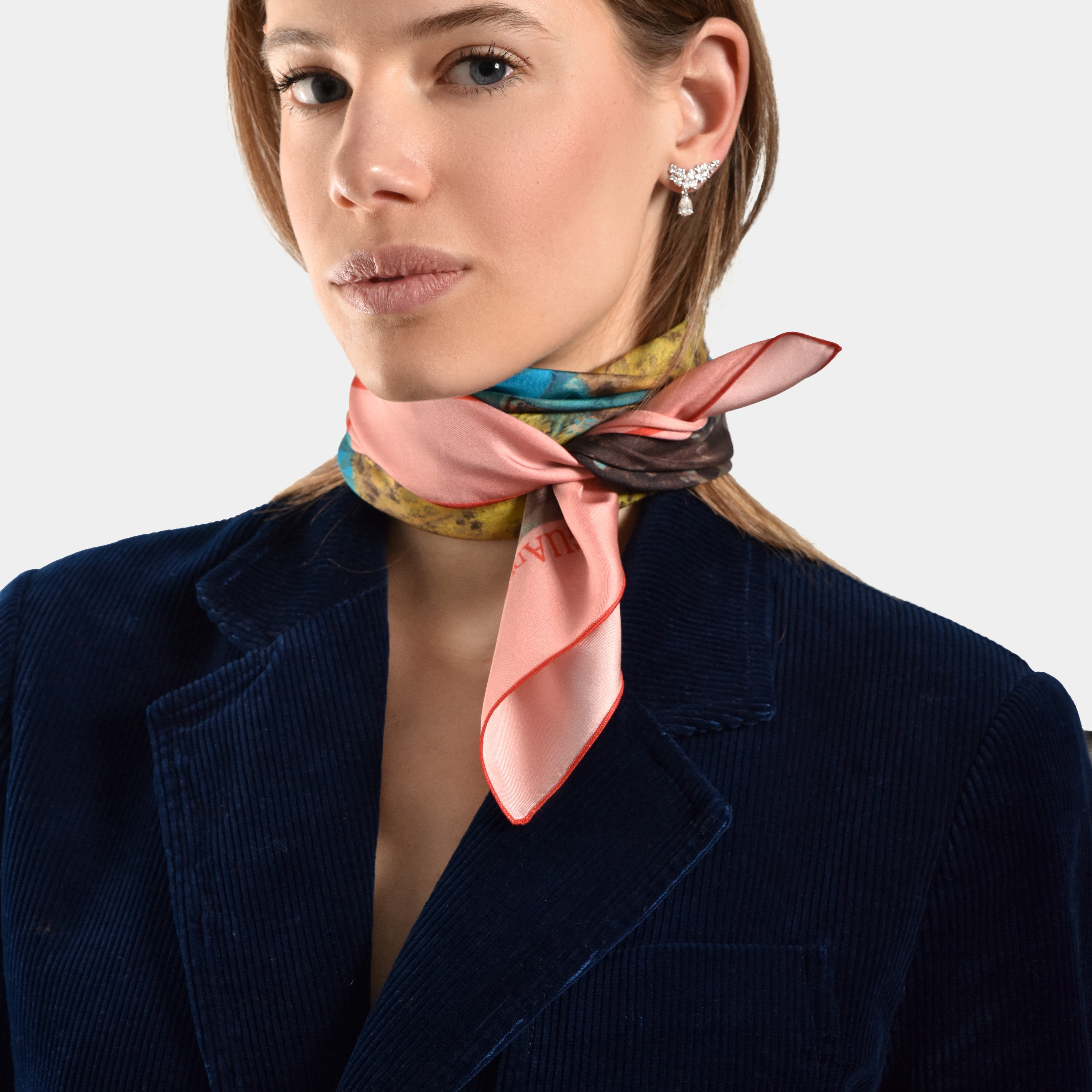 Silk Square Scarf:  Pink