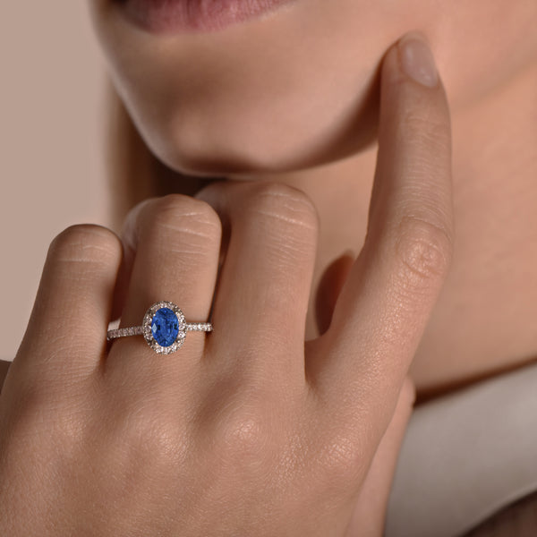The Blue Temple of Saturn 0.75 carats - or blanc 18k - AGUADEORO