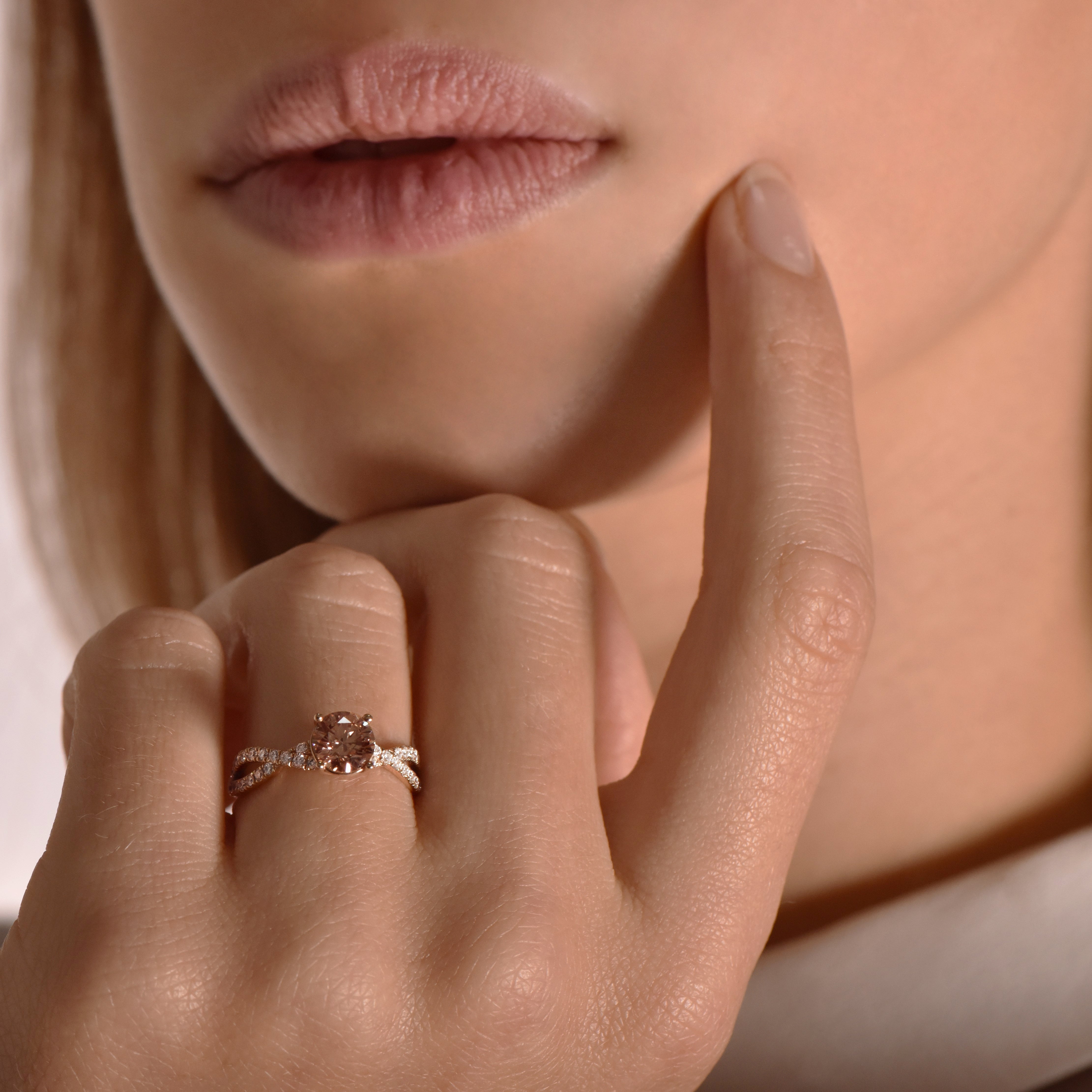 Féeriquement coquette pink brown- 0.91 carat - or rouge 18k - AGUADEORO