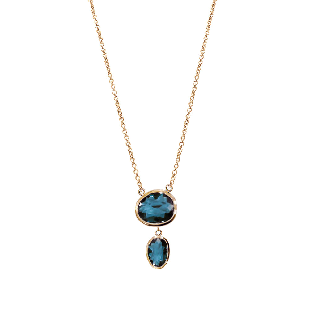 Collier Océane topaze bleu- or Jaune 18k - AGUADEORO