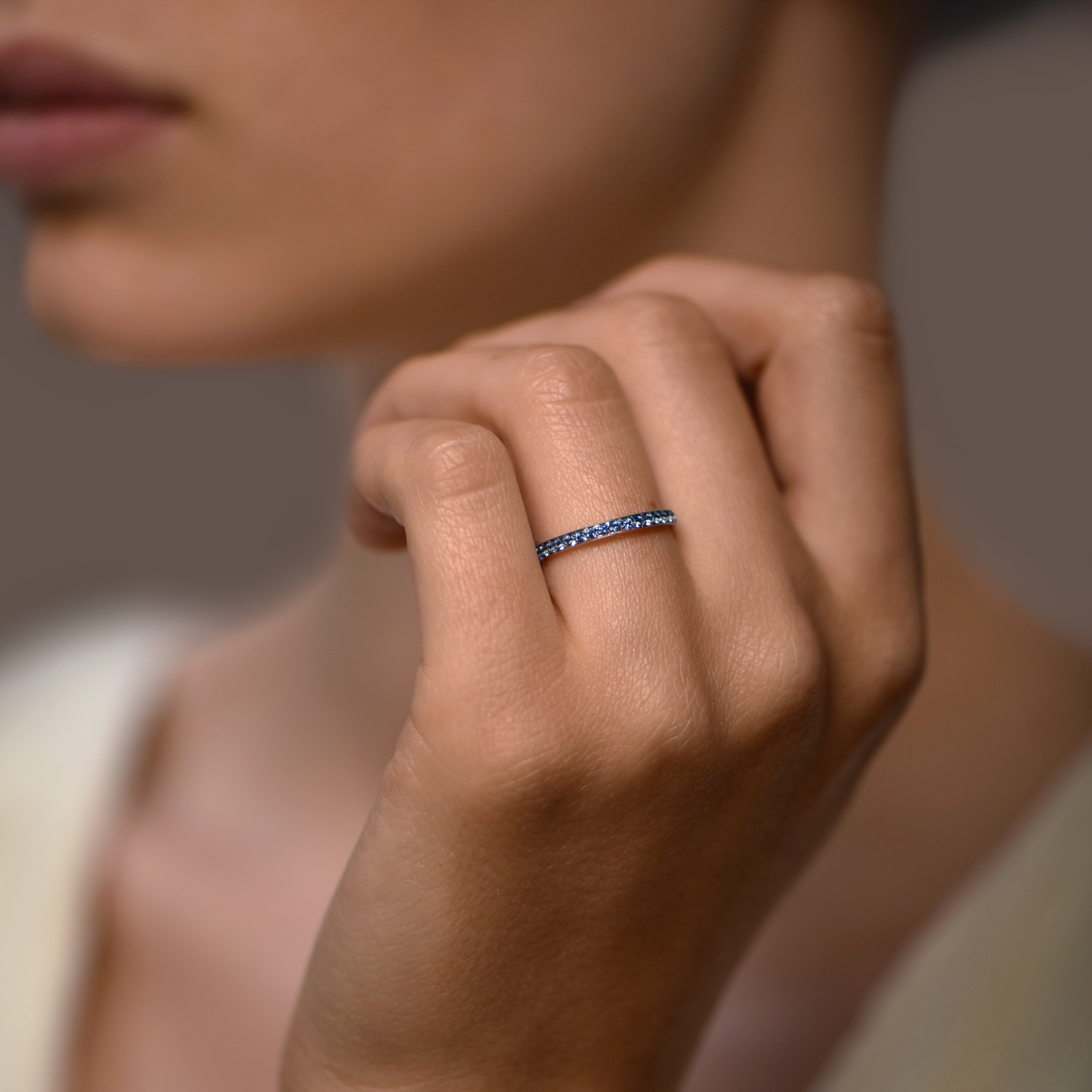 Rainbow Bleu - platine 950 - AGUADEORO