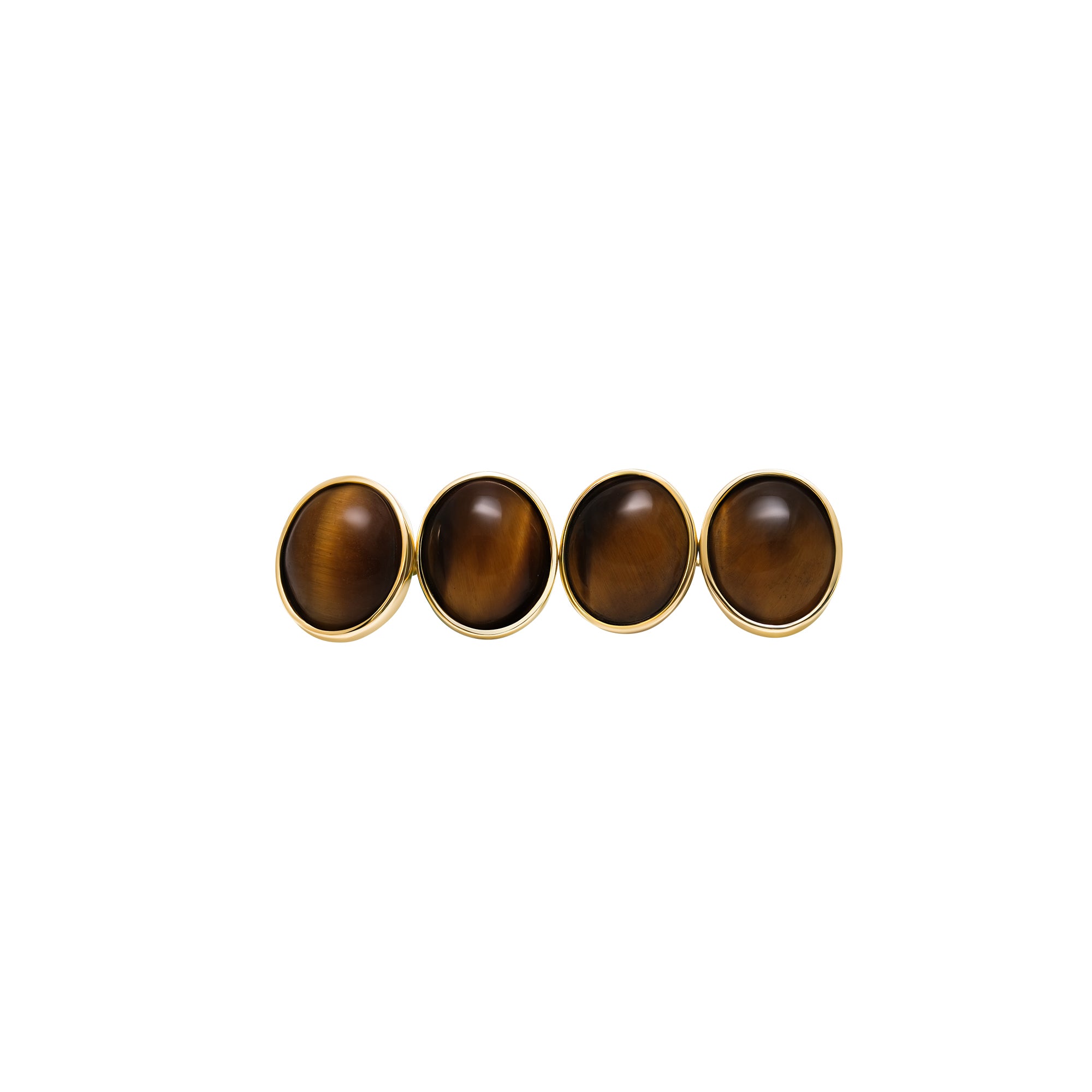 Cufflinks Tiger eye Oval - or Jaune 18k - AGUADEORO
