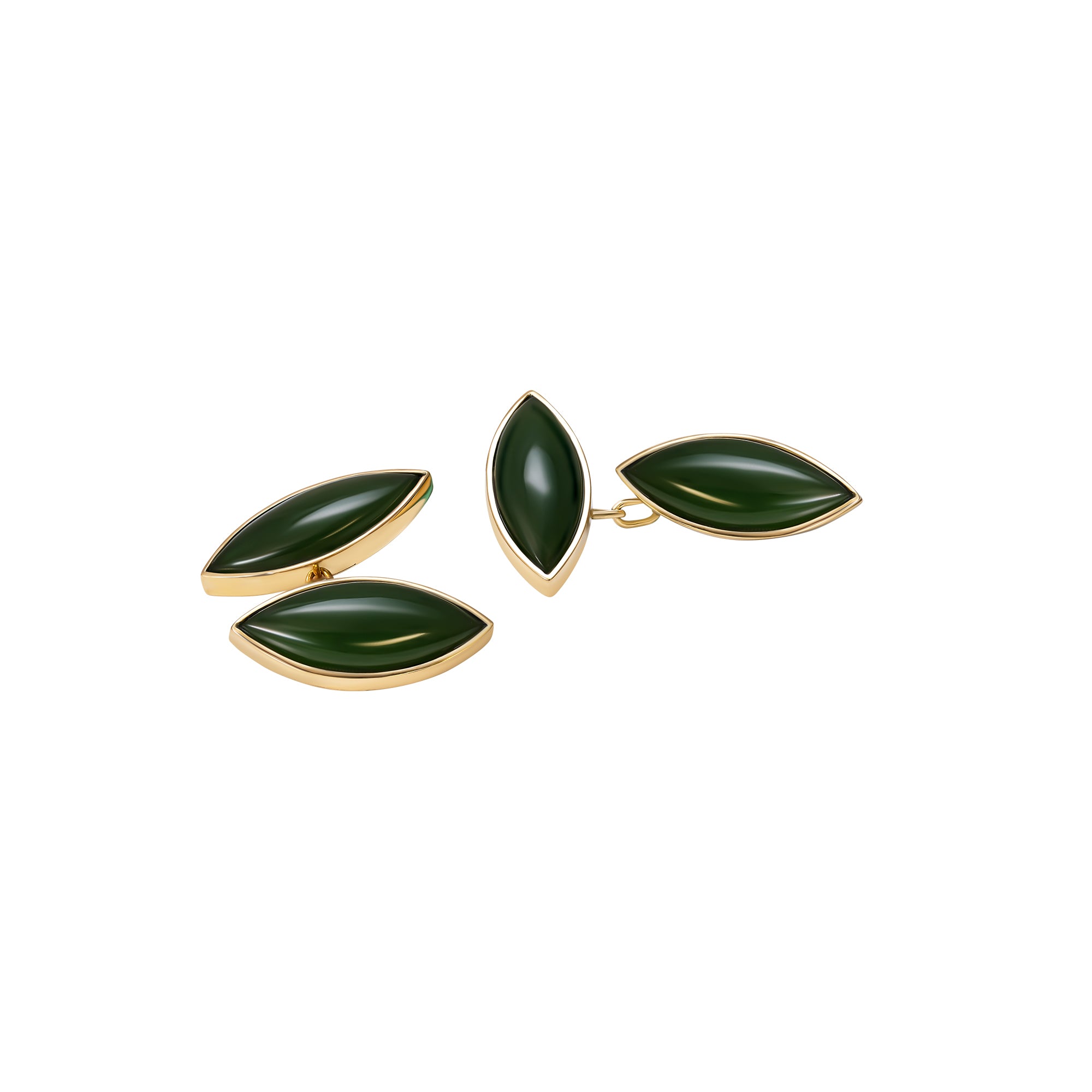 Cufflinks Marquise Jade  - or Jaune 18k - AGUADEORO