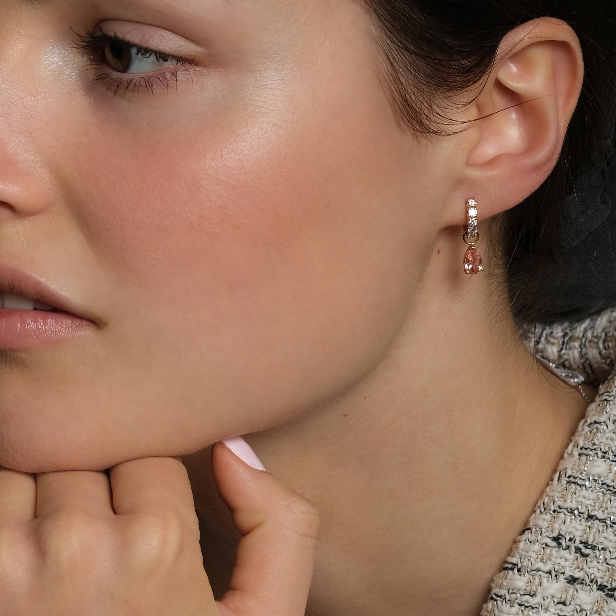 Boucles d'oreilles The Little Tear of Joy Orange Sapphire - or Jaune 18k - AGUADEORO