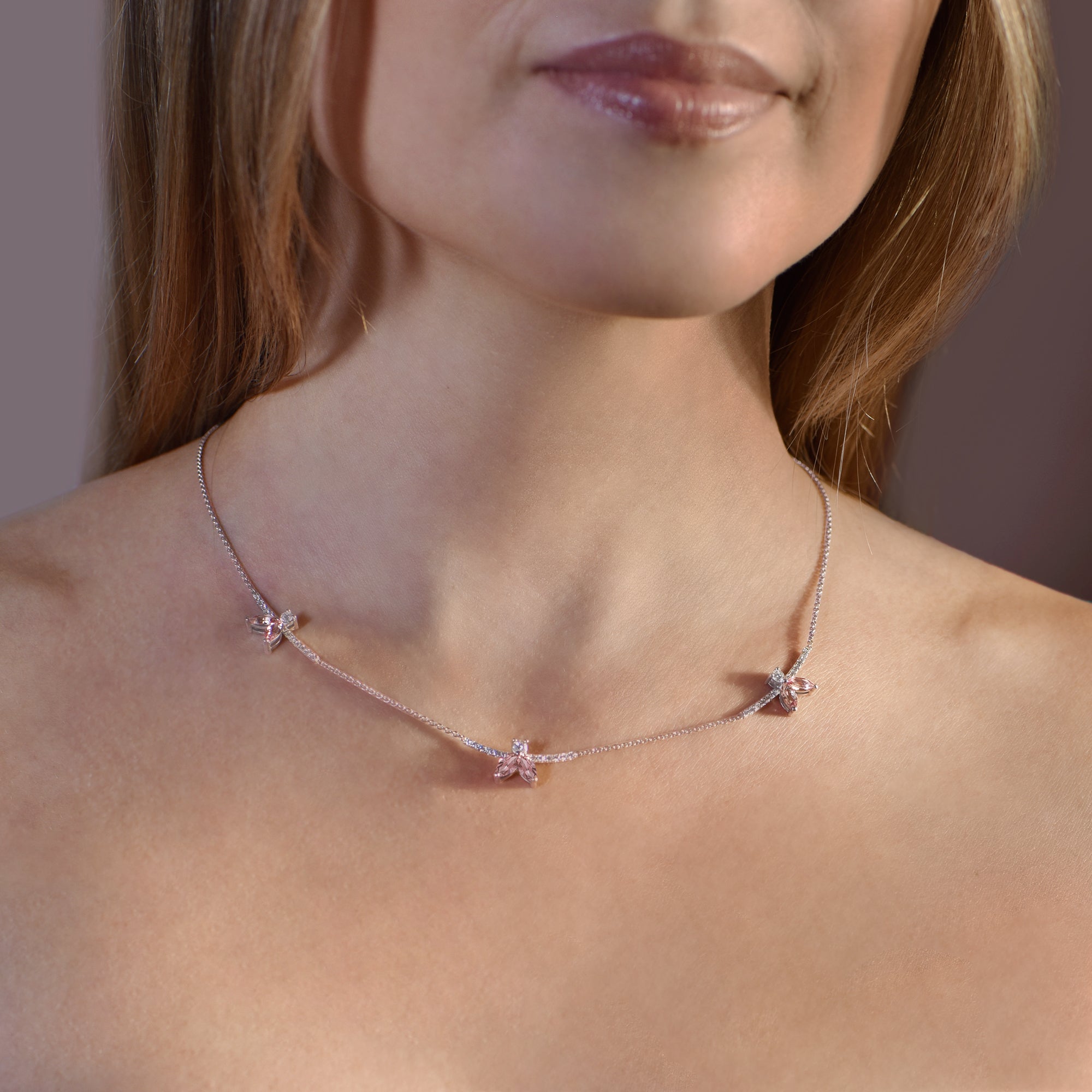 Collier The Pink Ballet Dancers - or blanc 18k - AGUADEORO