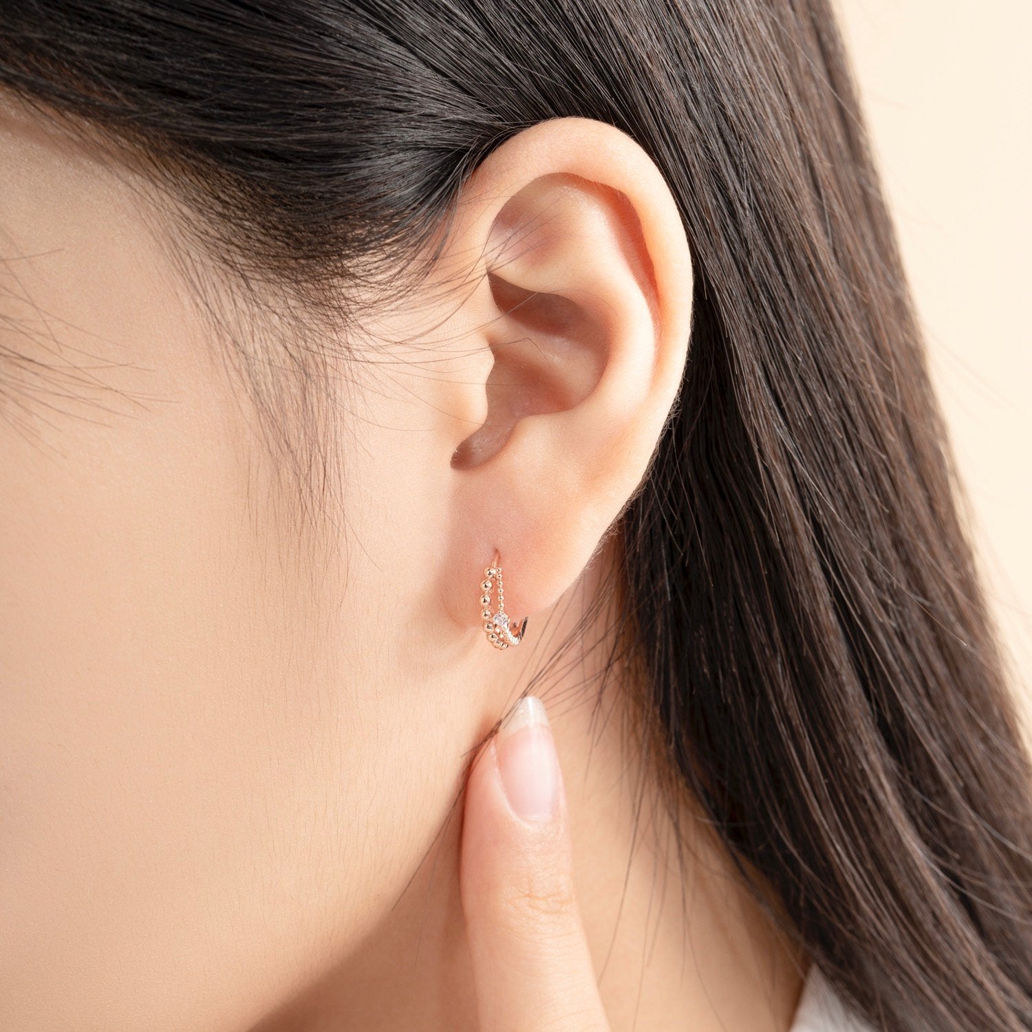 The Rose Gold Droplets Earrings - 18k yellow gold