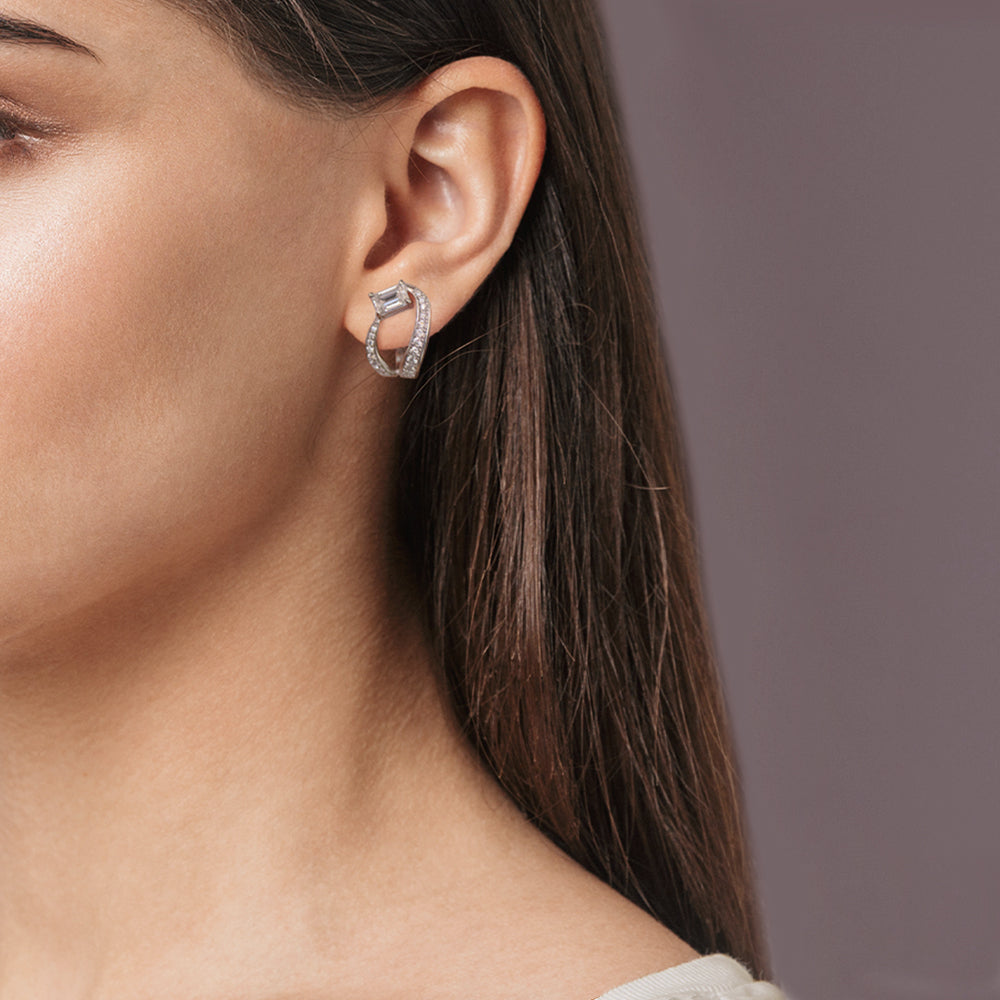 Boucles d'oreilles The Fancy Ice Skating Girl 1.00ct - or blanc 18k - AGUADEORO