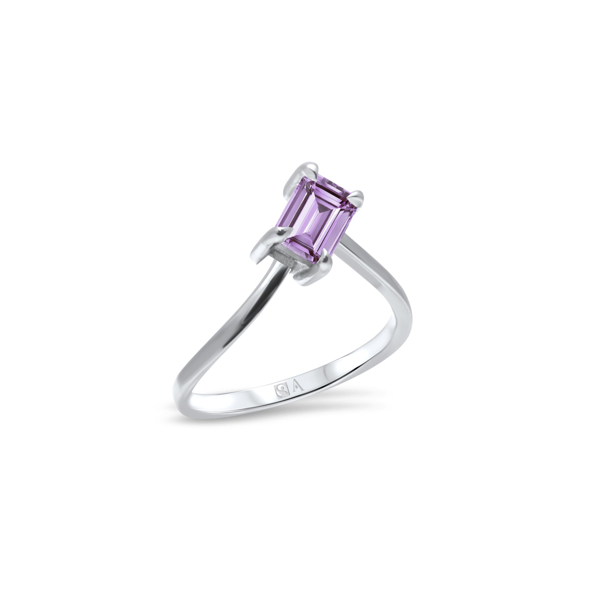 Ice Skating Girl Large L lavender 1.00 carats - or blanc 18k - AGUADEORO