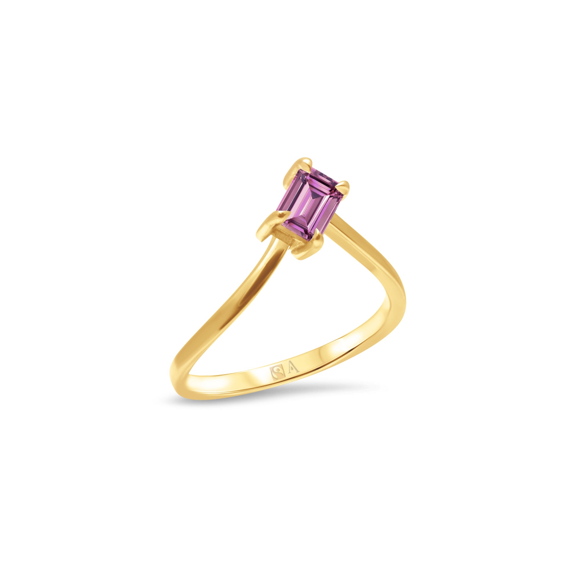 Ice Skating Girl medium M pink 0.75 carats - or janue 18k - AGUADEORO