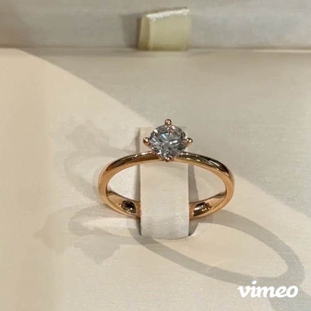 Miss Simplicité (L) - 0.50 carat - or rouge 18k – Solitaire en or 18k – vue de profil