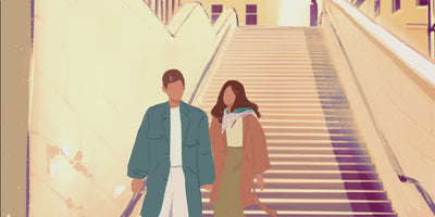 Engagement ring, unique couple in stairs, THE EXCEPTIONALS 