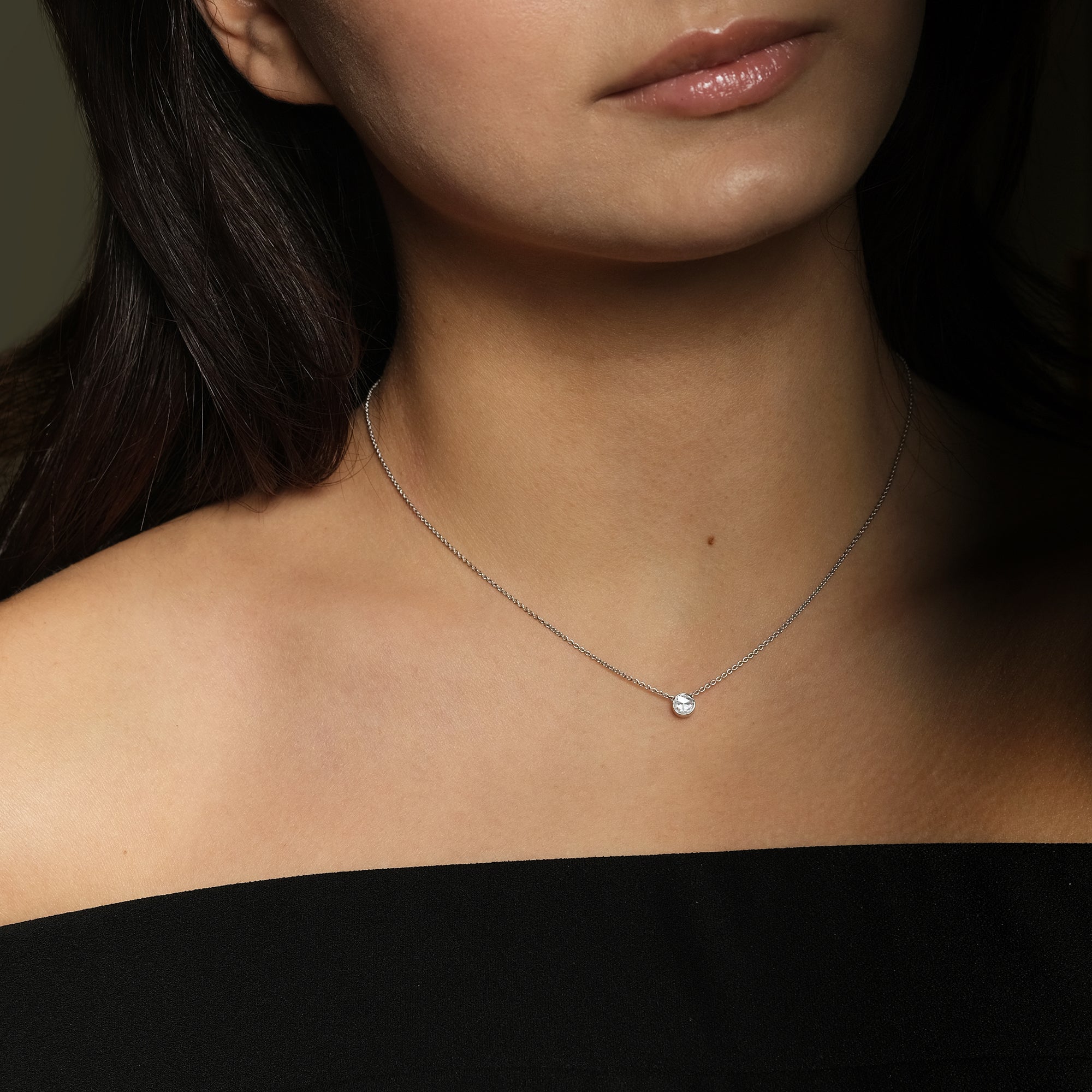 Collier Clos 0.20-0.60 carats - or blanc 18k - AGUADEORO