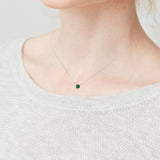 Collier Solitaire Emerald - or blanc 18k - AGUADEORO