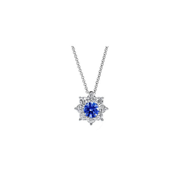 Collier The Blooming Blue Flower - or blanc 18k - AGUADEORO