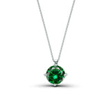 Collier Solitaire Emerald - or blanc 18k - AGUADEORO