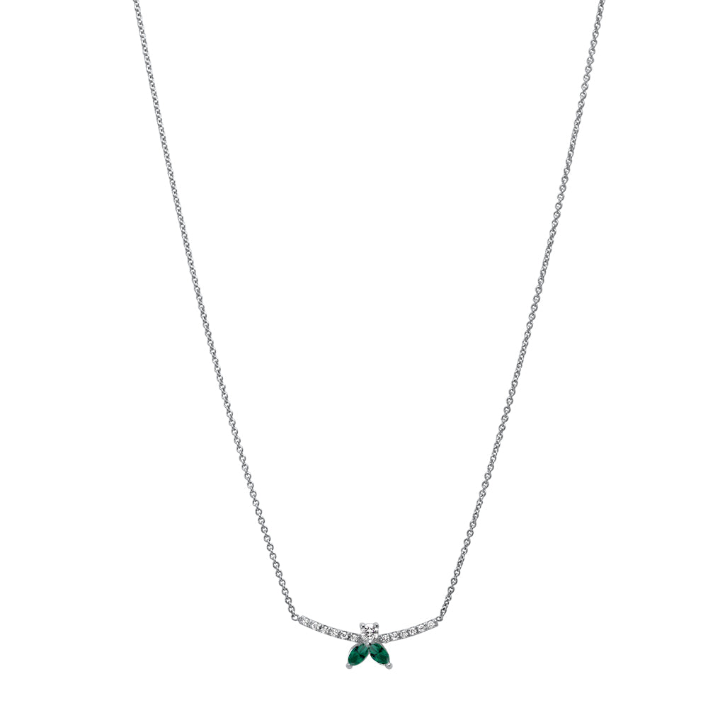 Collier The Little Bee M Emerald - or blanc 18k - AGUADEORO