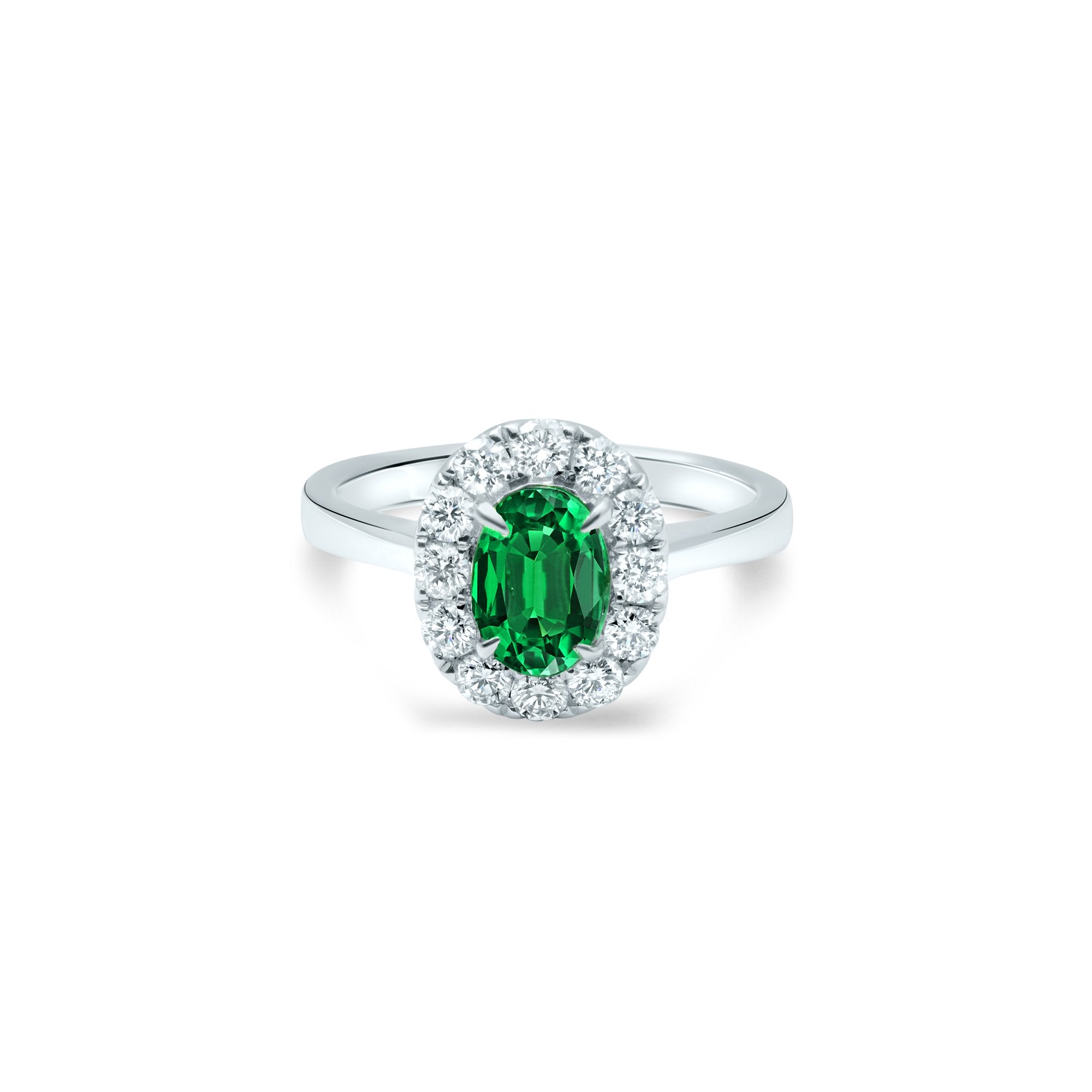 The Unique Green Leaf 0.75 carats - platine 950 - AGUADEORO