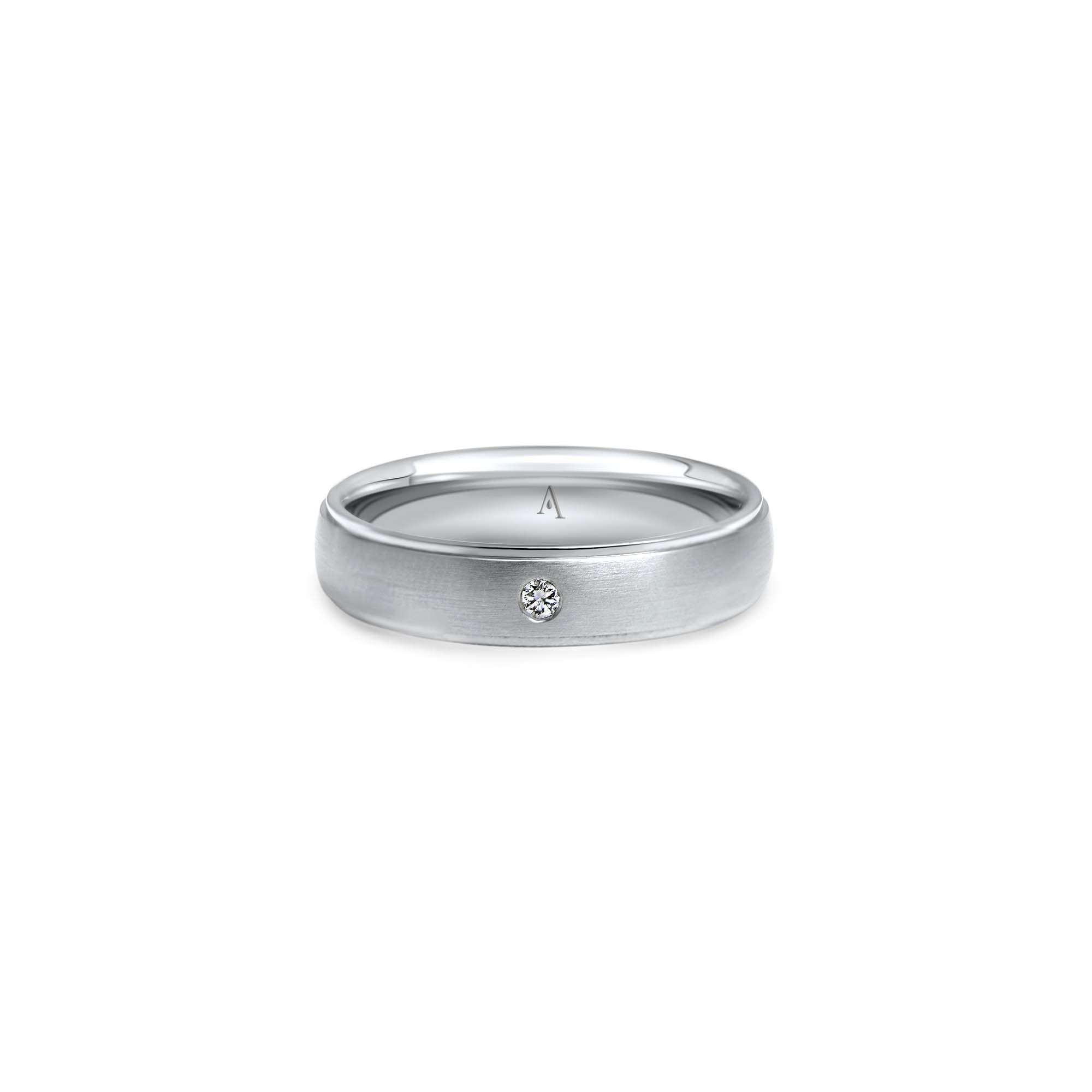 The Shiny Two level Band - platine 950 - AGUADEORO