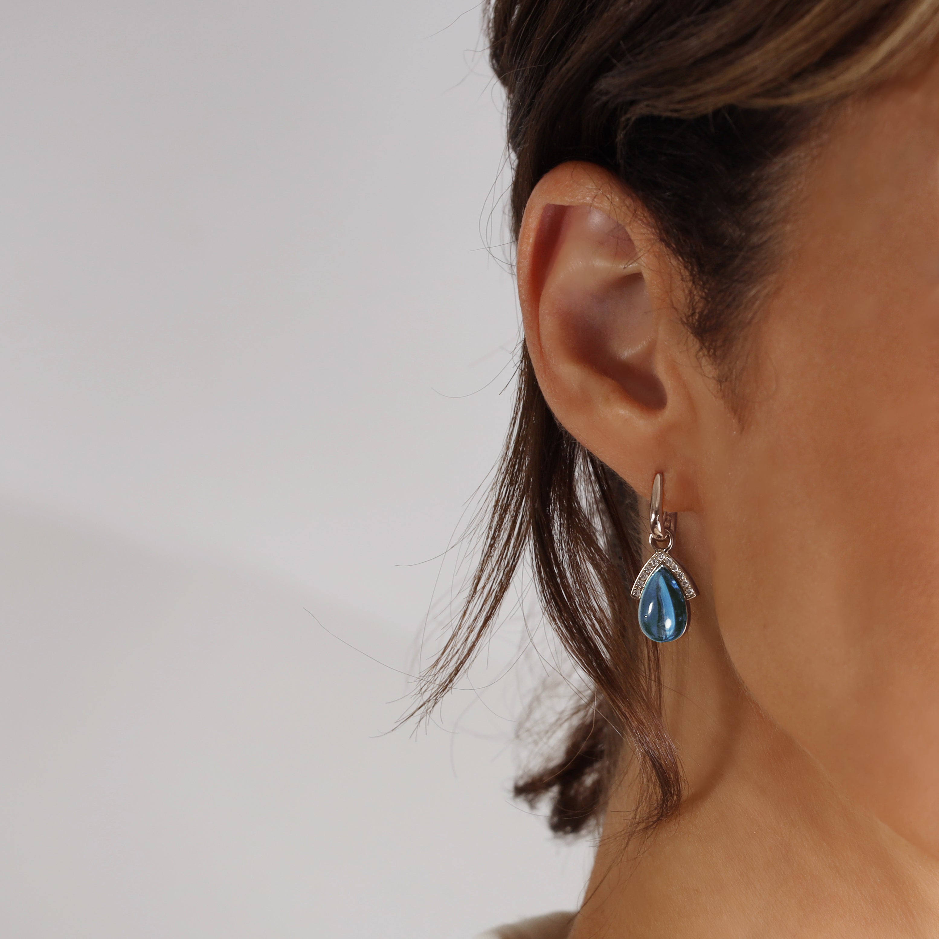 Boucles d'oreilles Myrtille A - or blanc 18k - AGUADEORO