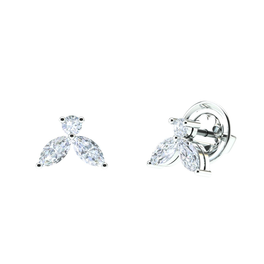 Boucles d'oreilles en or 18K  et diamants Linea Verde d'environ 1.00ct 