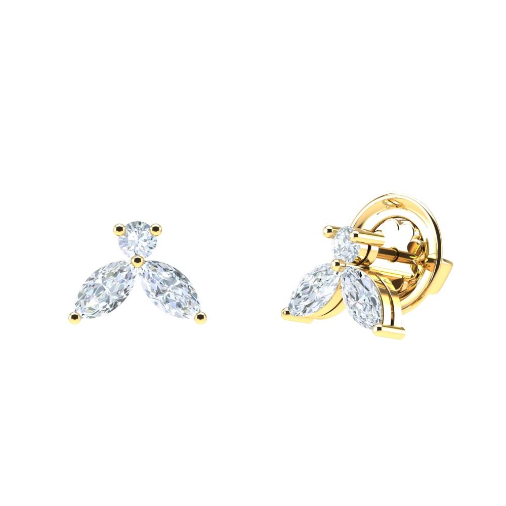Boucles d'oreilles en or 18K  et diamants Linea Verde d'environ 1.00ct 