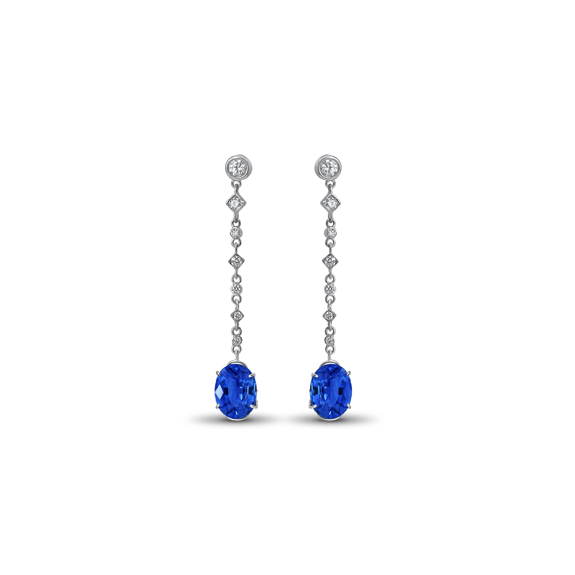 Boucles d'oreilles Blue Lagoon Sapphire - or blanc 18k - AGUADEORO