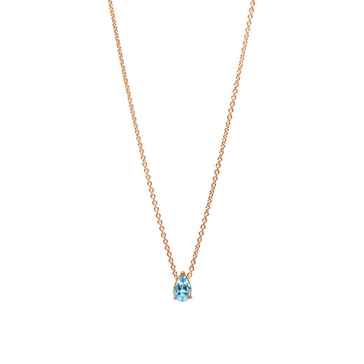 Collar The Little Tear of Joy Aquamarine 0.50 ct en oro rojo 18k