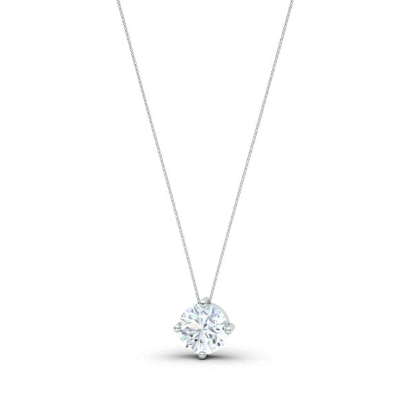 Collier Solitaire 0.15-0.90 carats - or blanc 18k - AGUADEORO