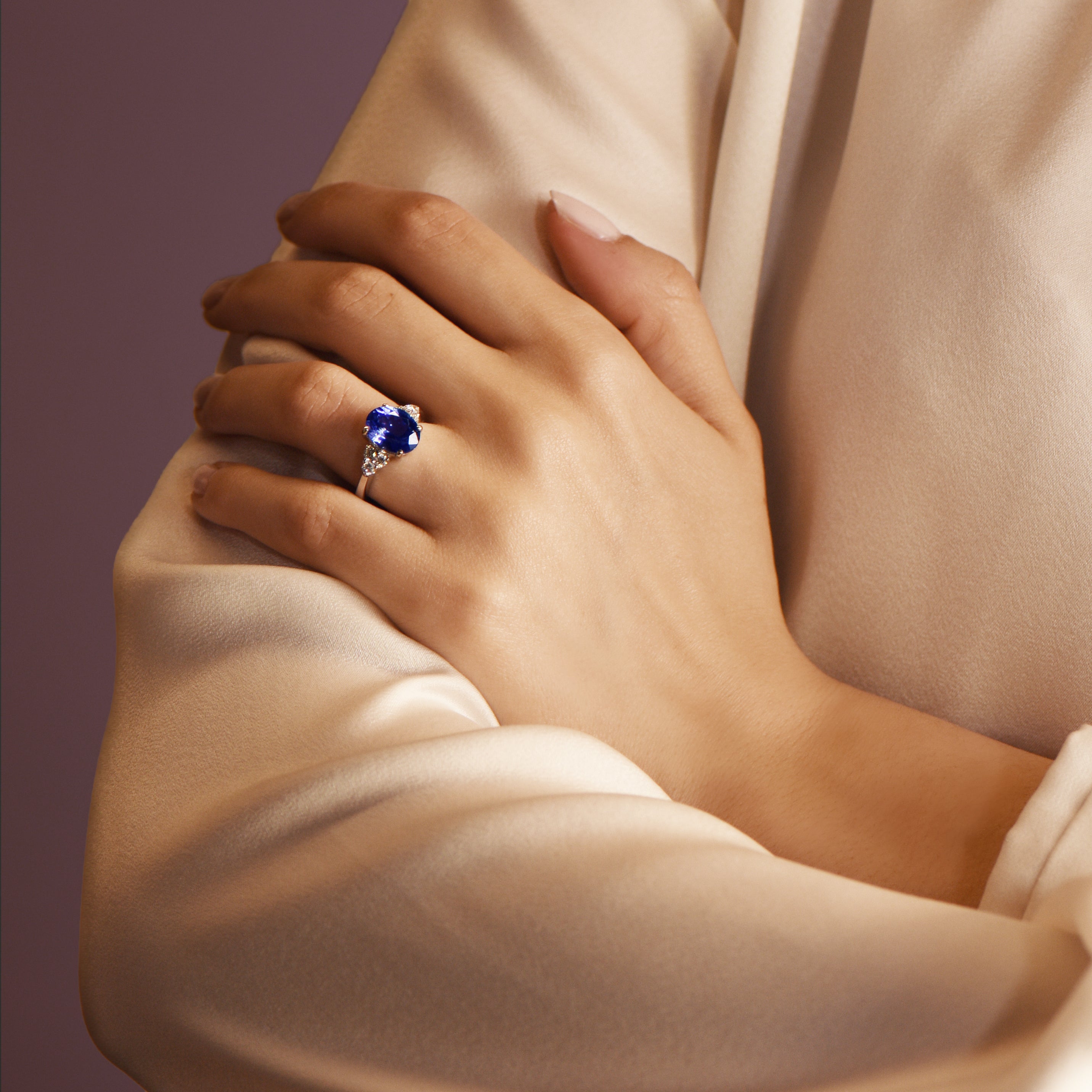 Blue Velvet - 3.05 carat - platine 950 - AGUADEORO