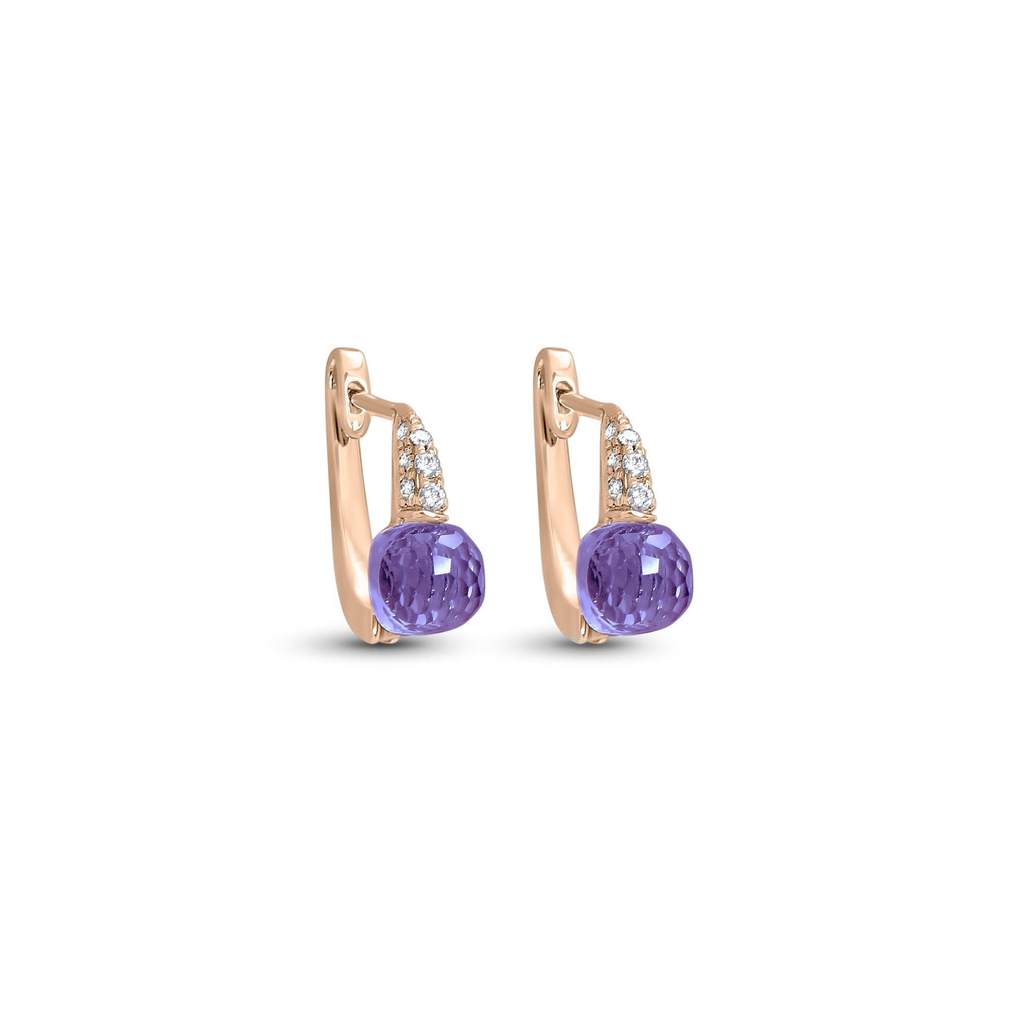 Boucles d'oreilles The Little Honeycomb Amethyst - or rouge 18k - AGUADEORO