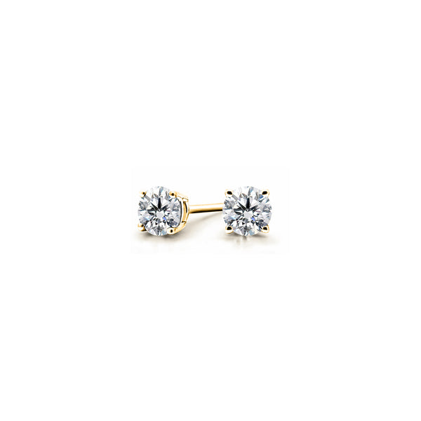 clous d'oreille or jaune avec diamant 0.05 - 0.3 carats