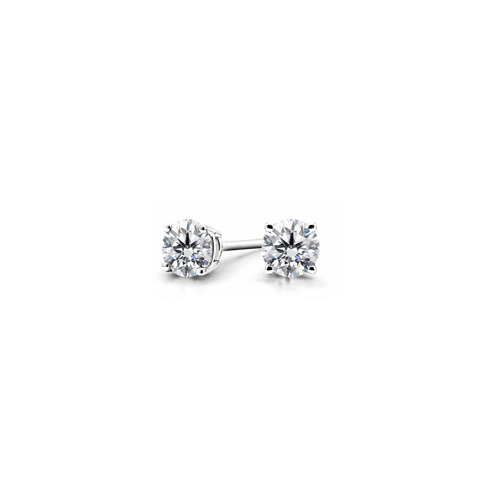 Clous d'oreilles or blanc diamant 0.4 à 0.75 carats
