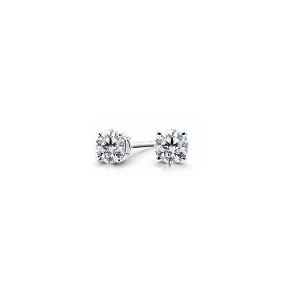 Clous d'oreilles or blanc diamant 0.4 à 0.75 carats