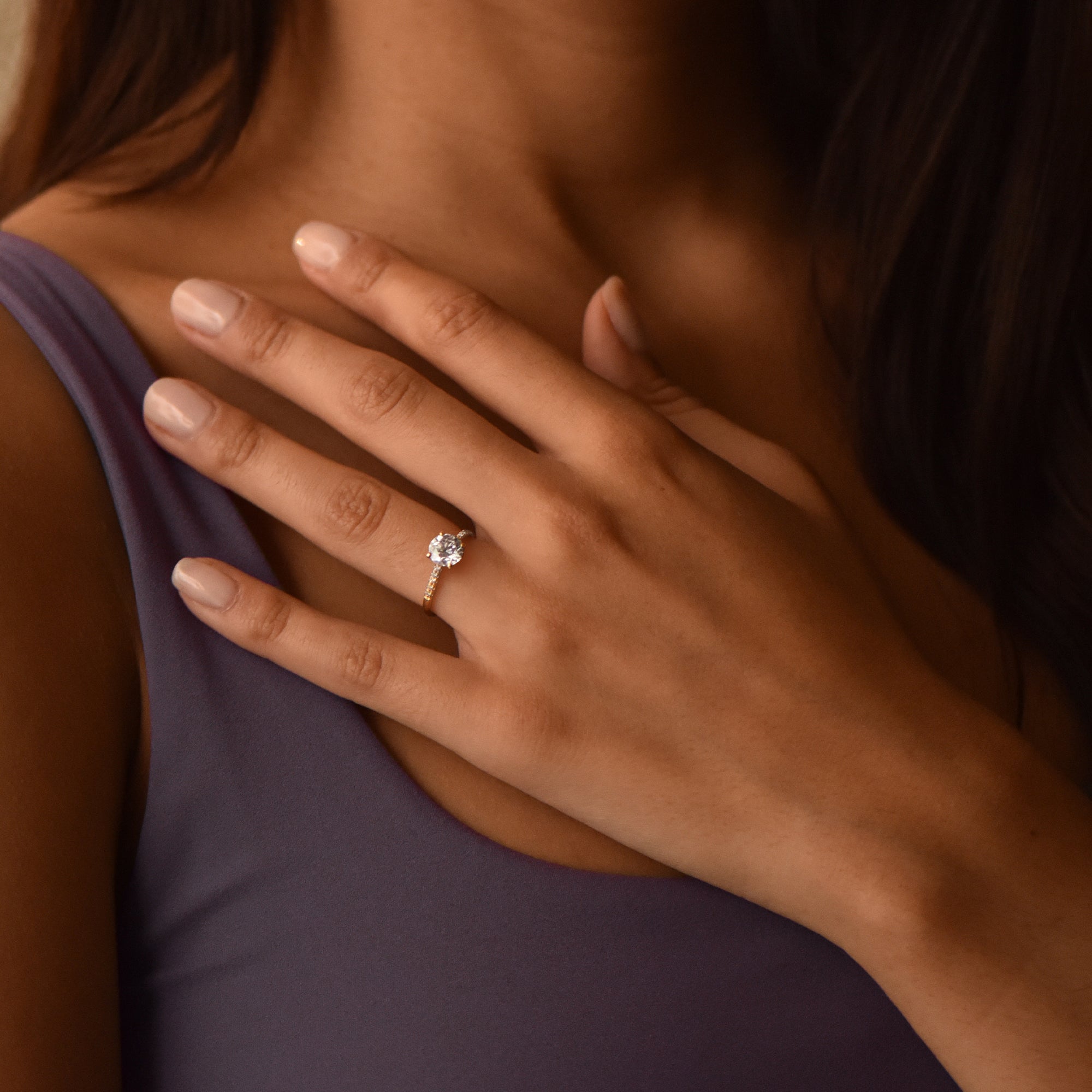 The Fancy V-shape 1.00 carats - or jaune 18k - AGUADEORO